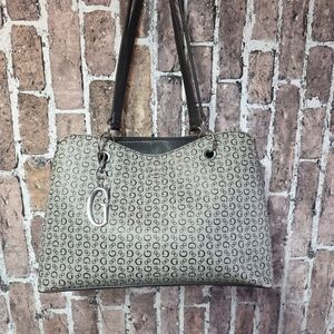 Guess Los Angeles Black and Gray Monogram Shoulder Bag Satchel